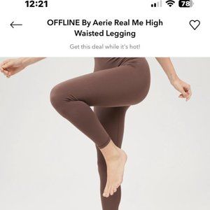 Aerie (American Eagle) Offline Real Me High Waisted Legging  MEDIUM, Relic , NEW